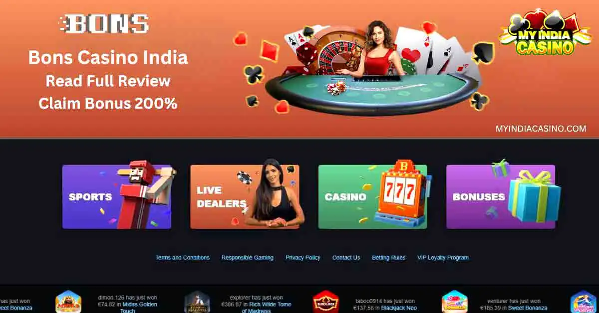 Bons Casino India: Review &amp; Claim Welcome Bonus ₹2,00,000