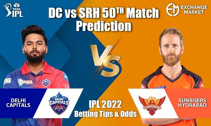 DC vs SRH 50th Match Prediction, Betting Tip &#038; Odds