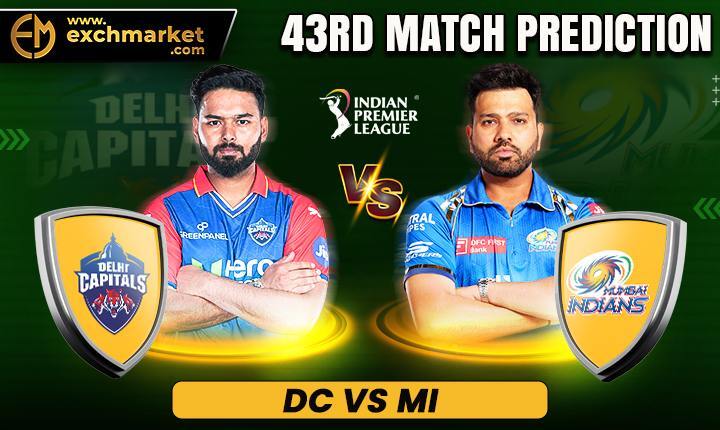 DC vs MI: 43rd IPL Match Prediction 2024