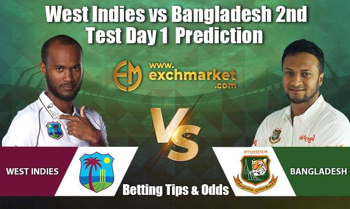 West Indies vs Bangladesh 2nd Test Day 1 » Match Prediction