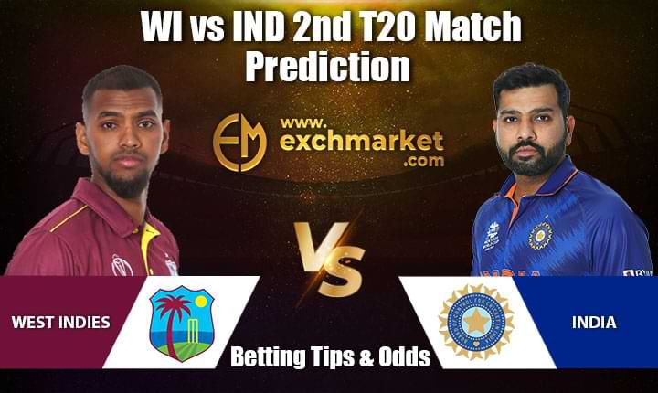 WI vs IND 2nd T20I Match Prediction