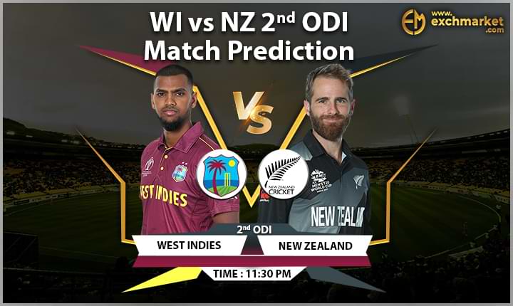WI vs NZ 2nd ODI Match Prediction