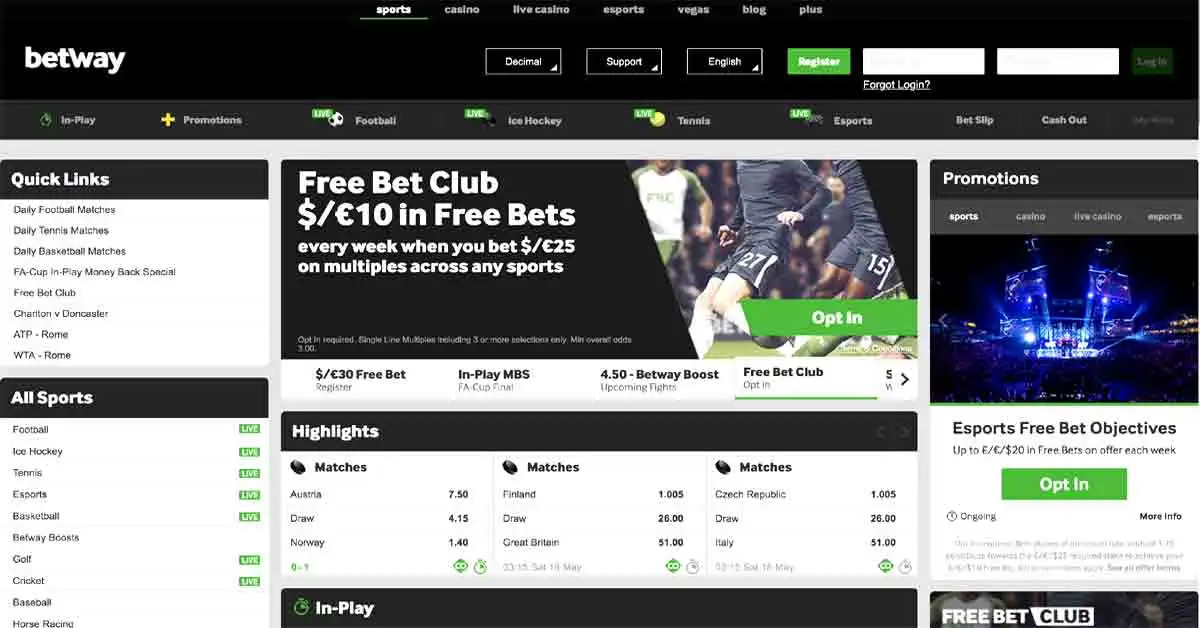 Betway Sports &#8211; Betway Live Sports Betting