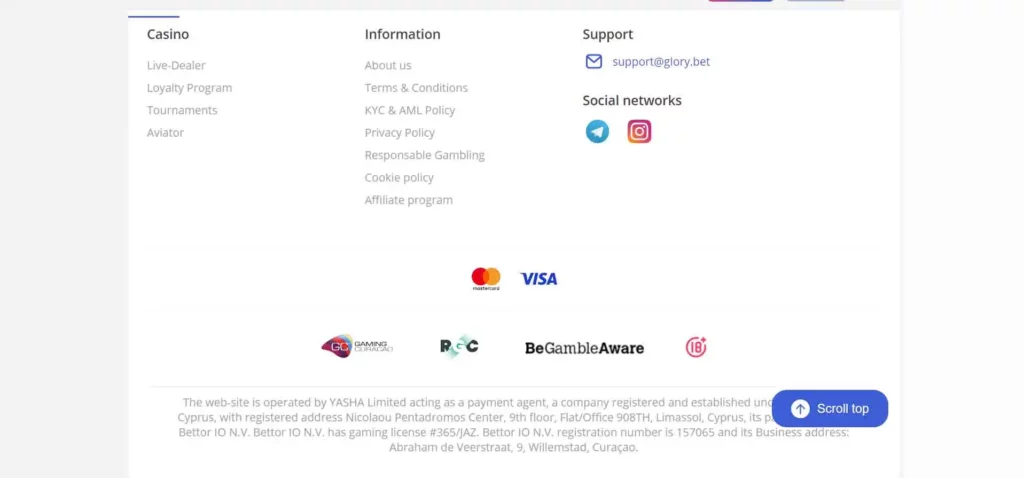 Glorycasino Game Fairness and Licencing