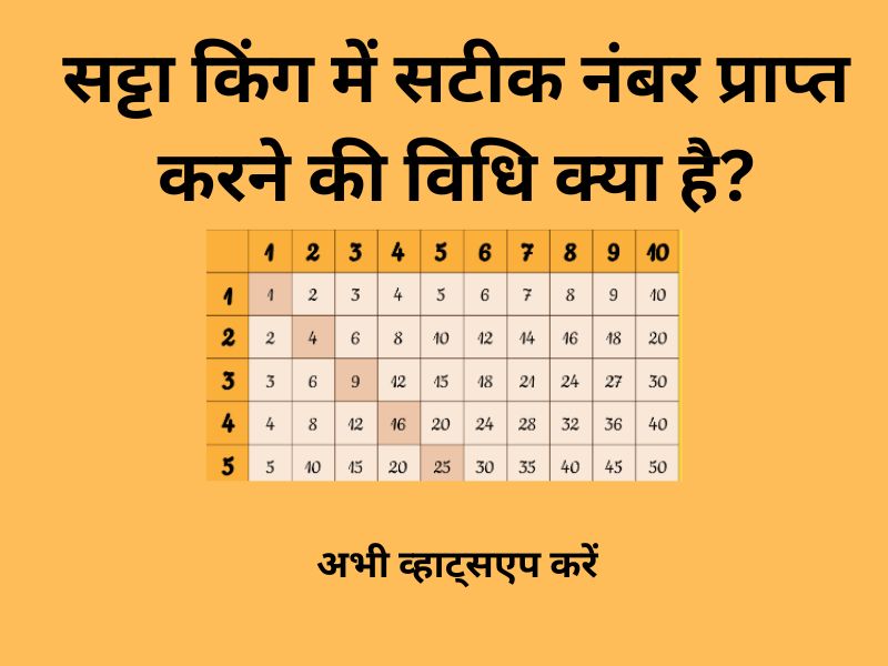 method to get the result number in Satta King